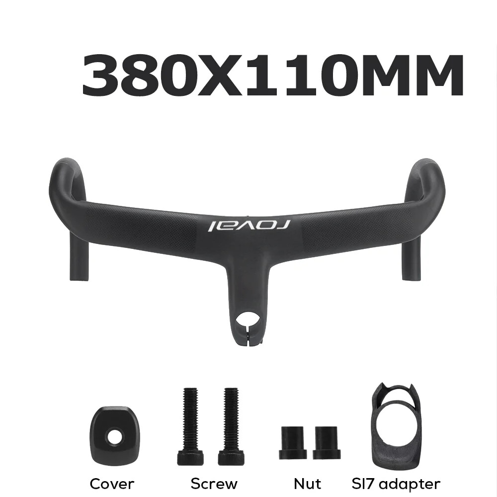 28.6mm Road Bicycle Carbon Integrated Handlebar Full Internal Cable Routing