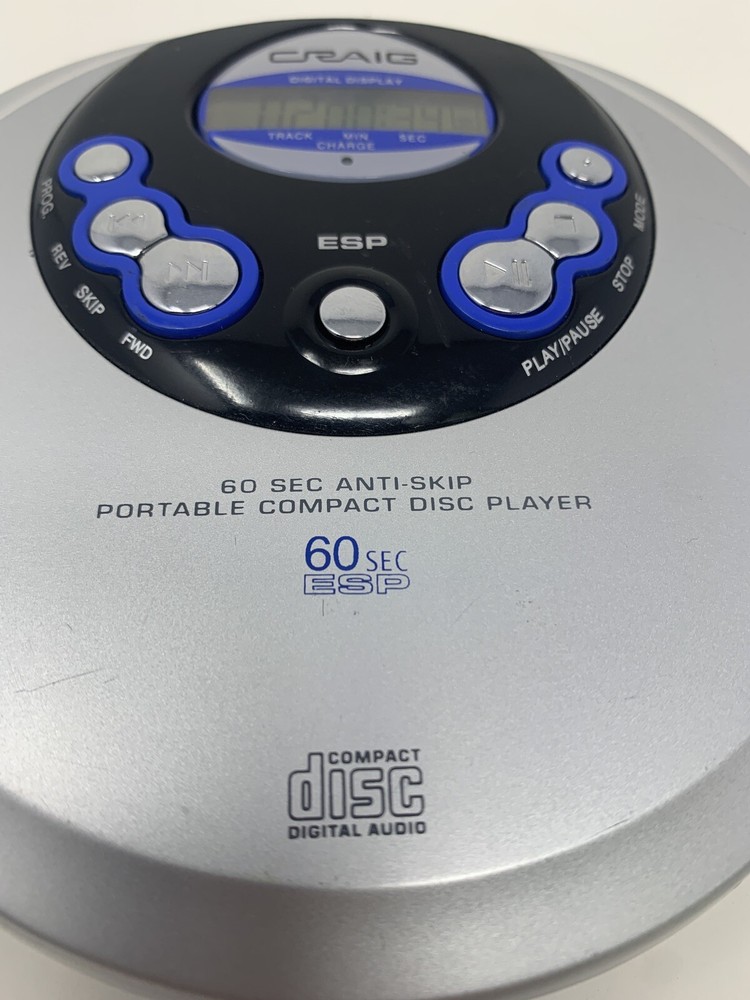 Craig Electronics CD Player 60 Second Anti-Skip Bass Boost Headphones - CD2863