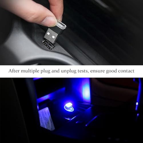 4PCS USB LED Car Interior Atmosphere Lamp, Plug-in USB Interface Ice Blue