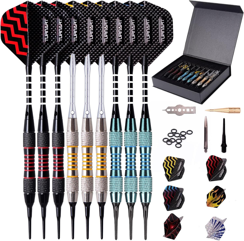 Darts Plastic Tip - Professional Soft Tip Darts Set for Electronic Dartboard 9 P
