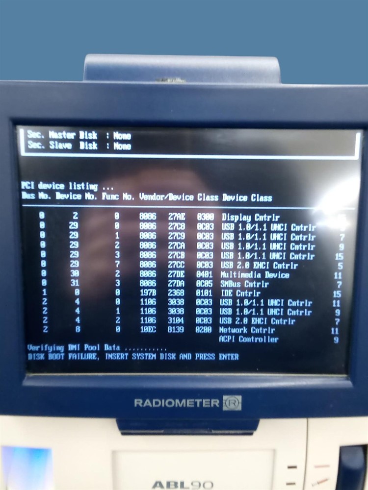 Radiometer ABL90 FLEX Blood Gas Analyzer (no hard drive/boot disk fail)