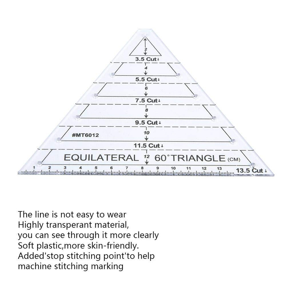 Triangle Quilting Ruler, Easy Diagonal Acrylic Ruler Easy Precision Cutting Temp