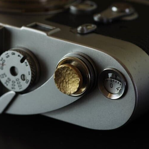 NANIGASHI Shutter Release Button Brass Hammered finish Small Made in Japan