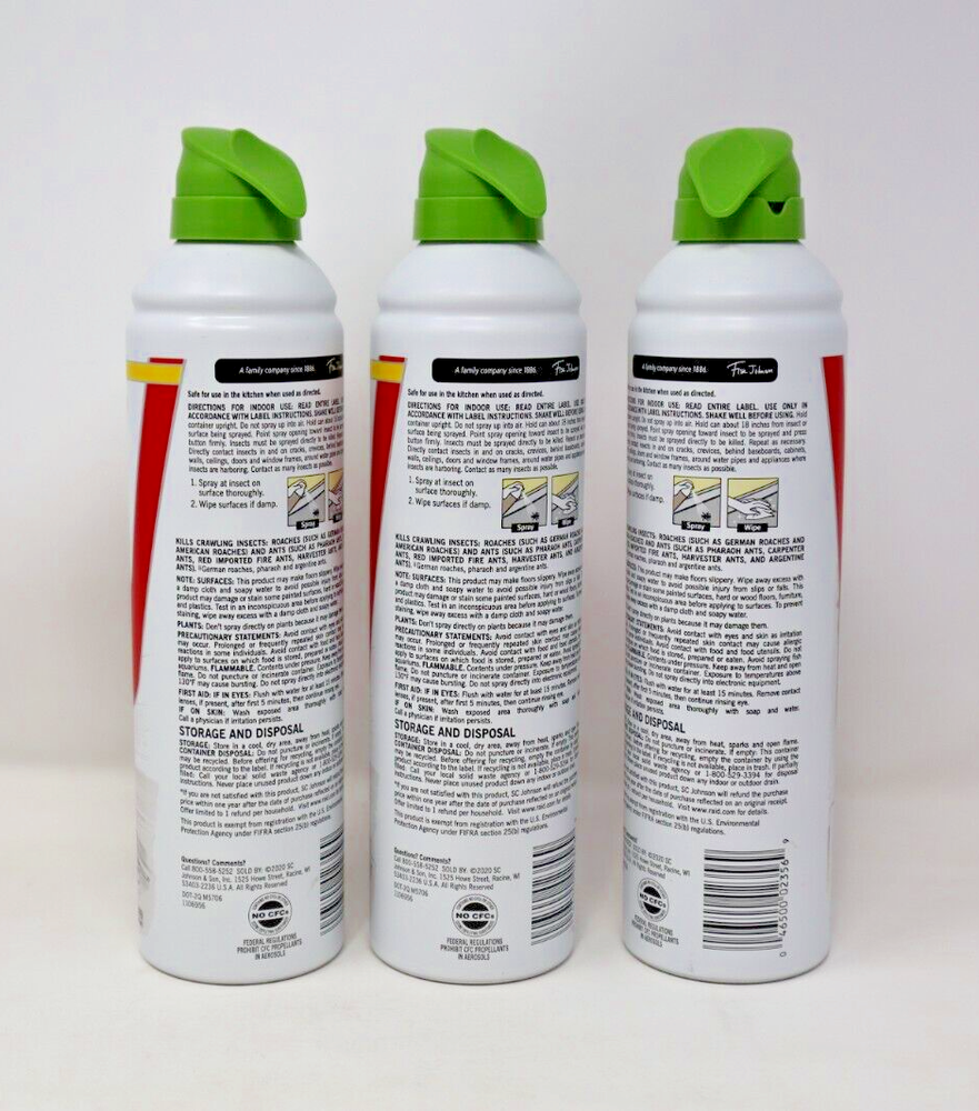 Raid Essentials Ant & Roach Killer 28 Spray, 10 Oz, 3-Pack