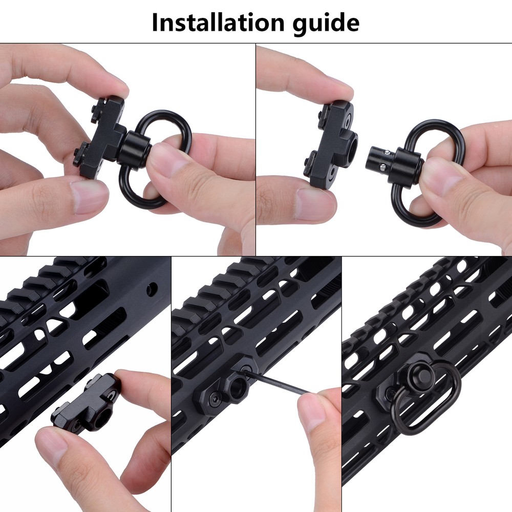 QD Sling Swivel, QD Sling Mount with Push Button 2 Pack