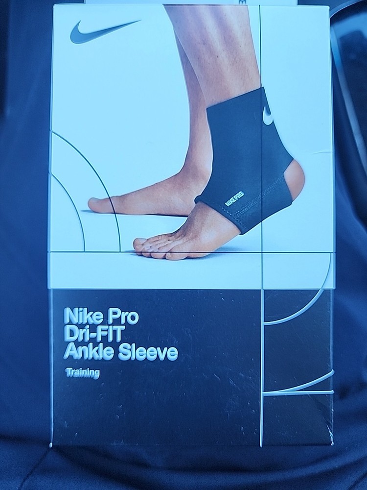 Nike Pro Knit Ankle Sleeve Size Medium Compression Support Dri-FIT Black