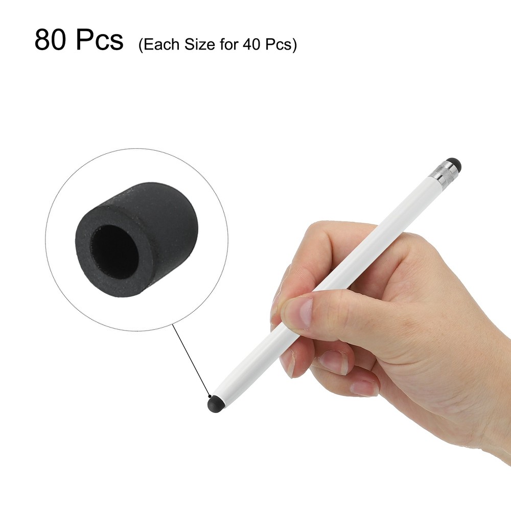 80pcs Stylus Pen Tips Conductive Rubber Capacitive Touch Screen Pens Tip 5mm 7mm