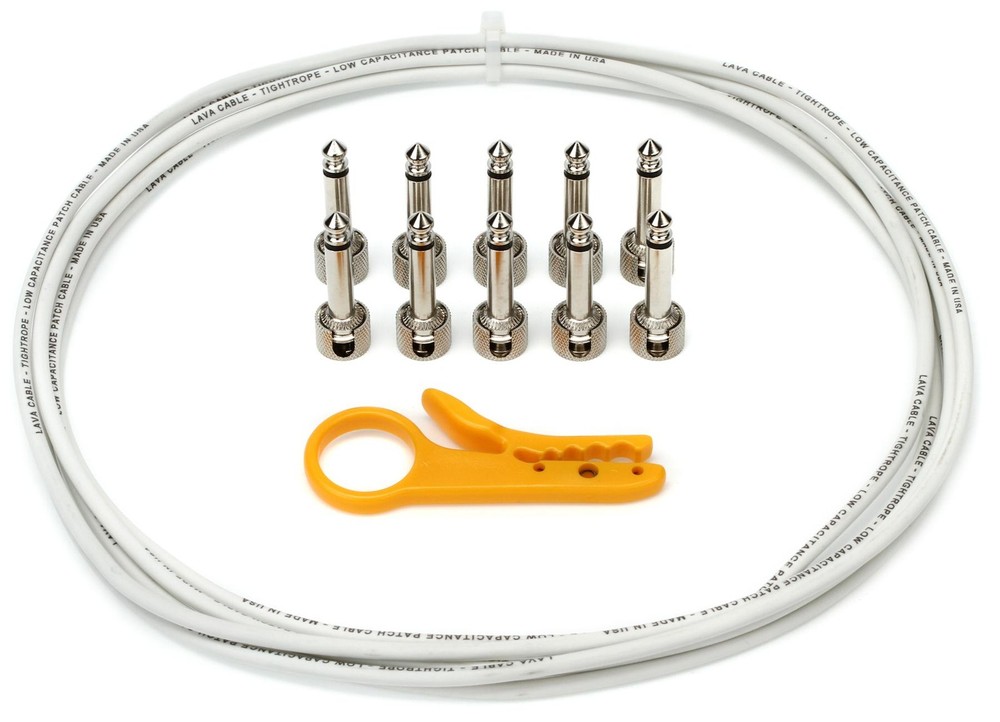Lava Cable Tightrope Pedalboard Cable Kit, 10' White