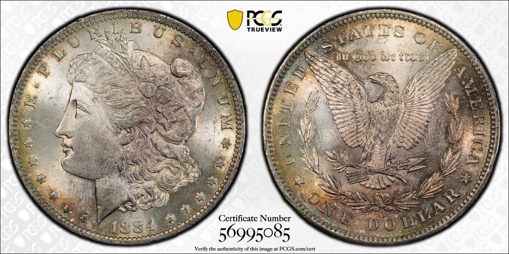 1884 O Morgan Silver Dollar PCGS MS-65