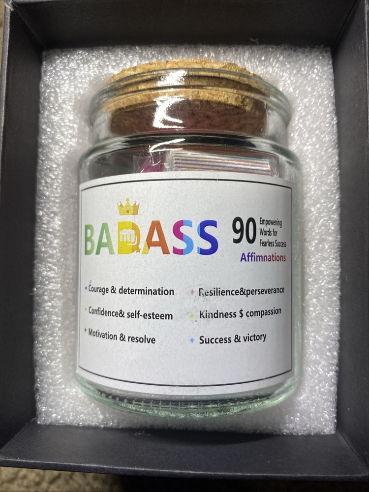 Badass Affirmations Jar, Positive Jar for Courage