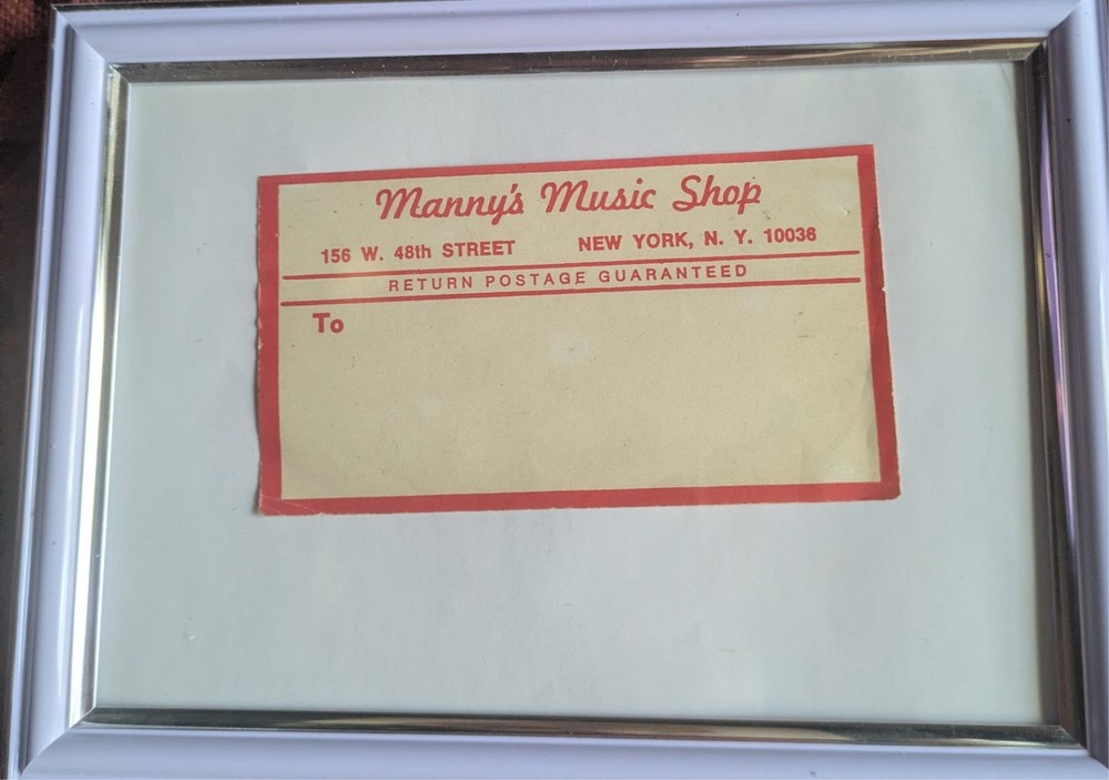 Manny's Music Shipping Label