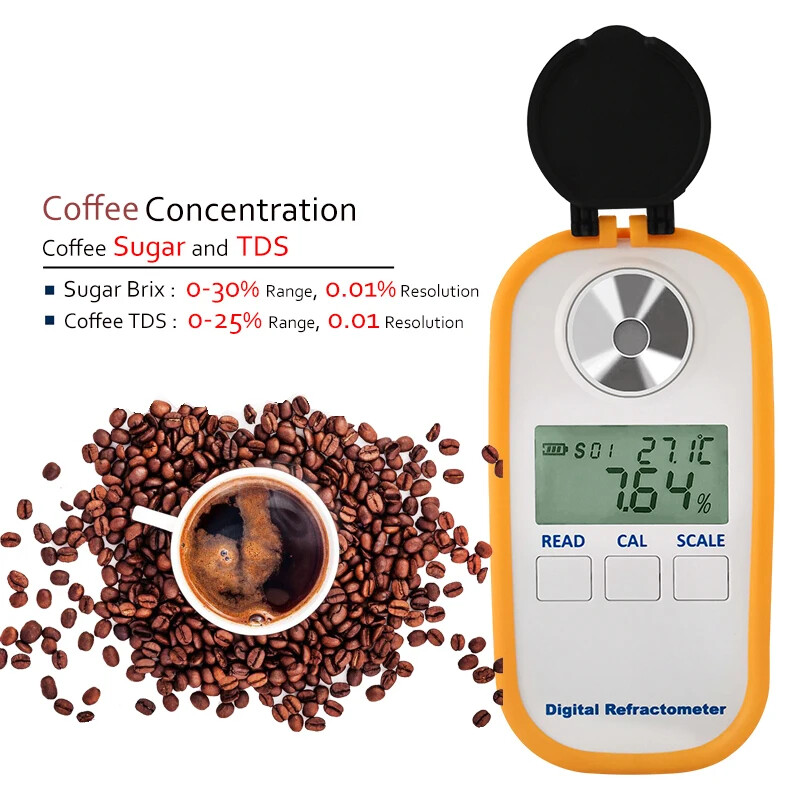 Coffee Hydrometer 2-in-1 Auto Refractometer Brix TDS Concentration Meter Tester