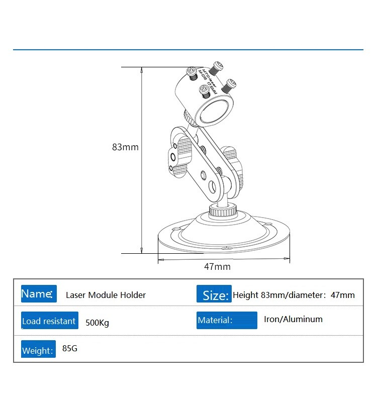 Laser Bracket 360 Degree Adjustment Laser Module Mount Fixed Accessories Holder