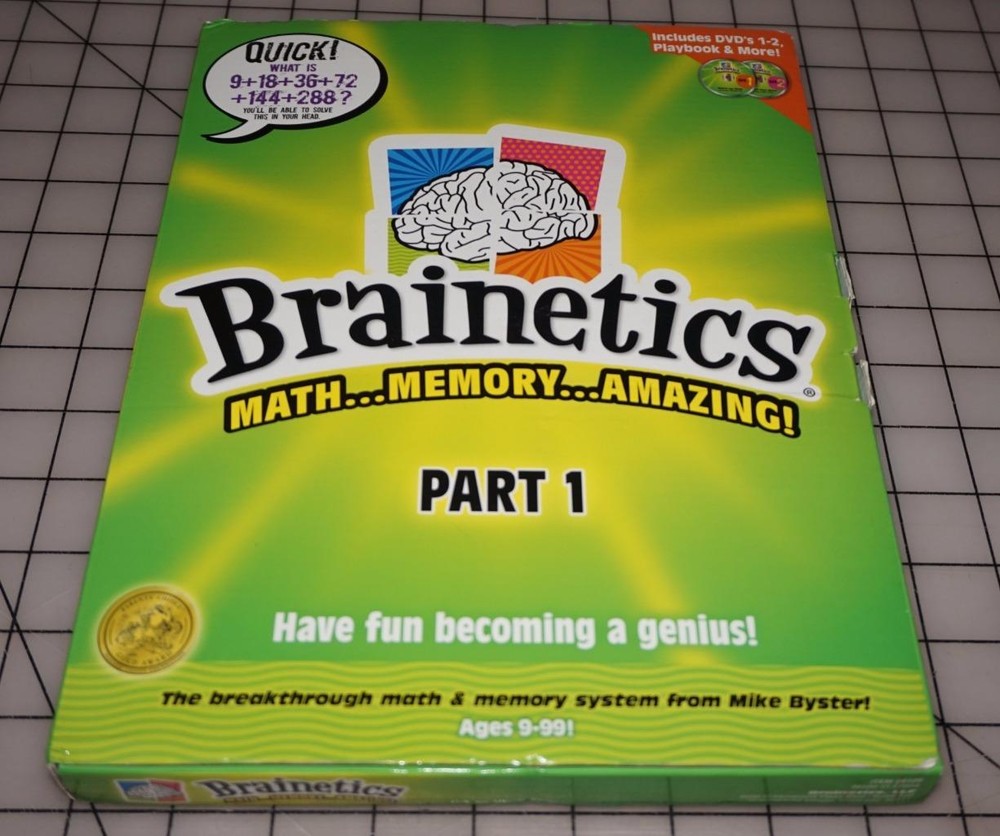 Brainetics Part I, Math & Memory Learning System, Mike Byster NEW Sealed