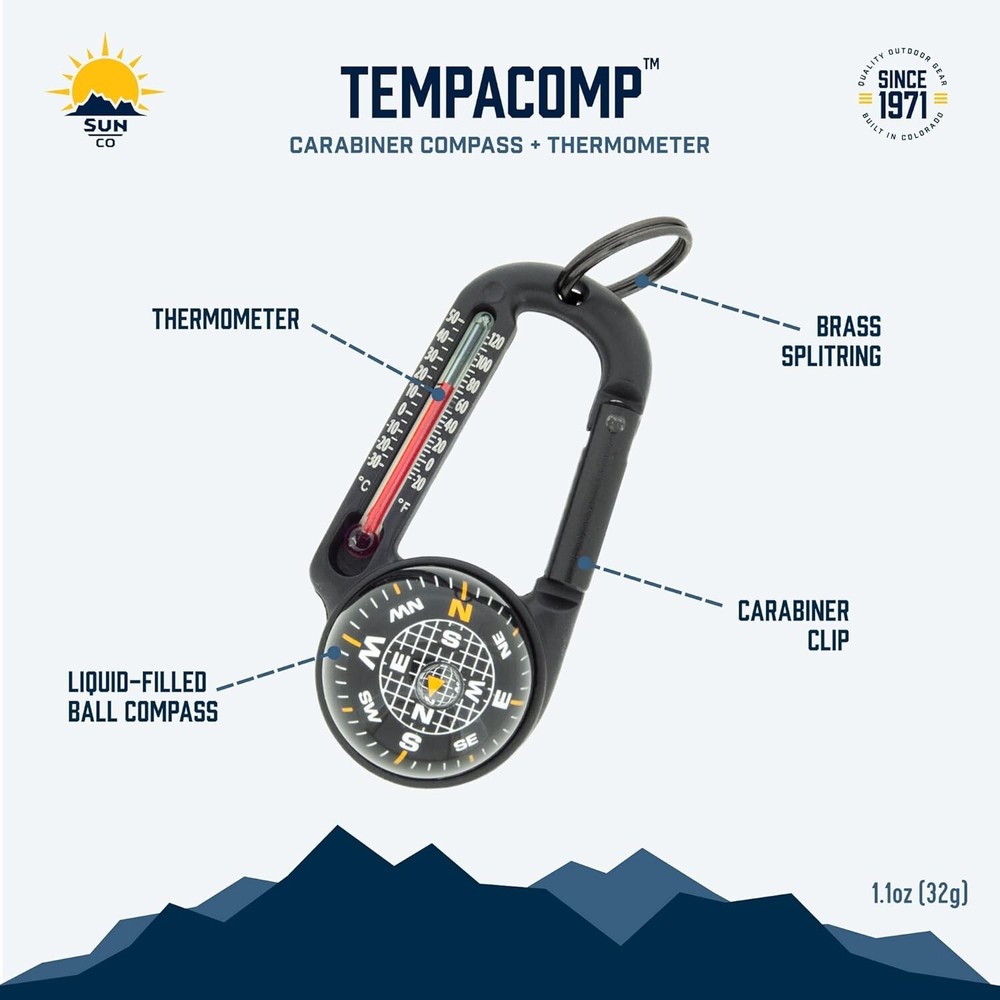 Durable Aluminum Compass with Thermometer - Perfect for Camping Adventures