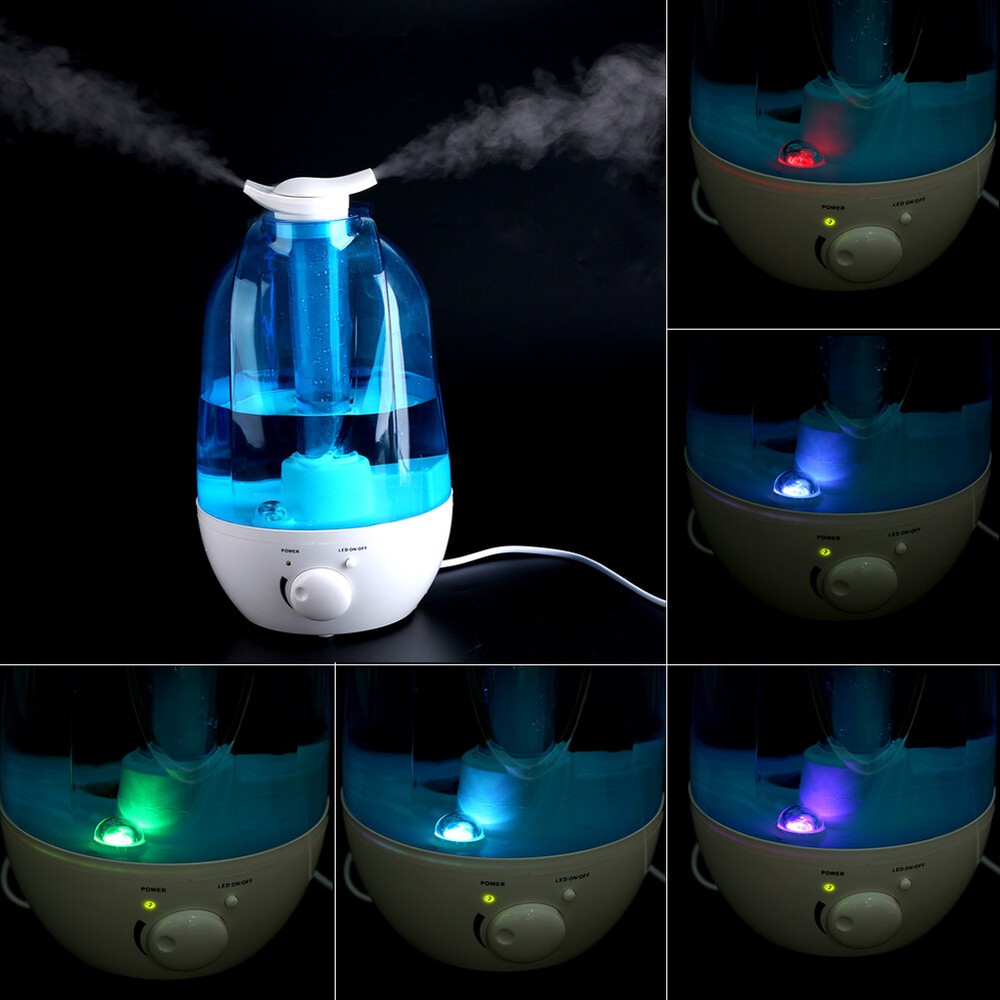4L Ultrasonic Humidifier Diffuser LED Light Office Room Mist Maker Air Purifier