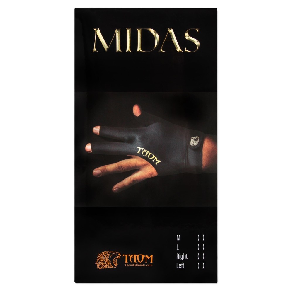 Midas Billiard Pool CUE Glove - for Left or Right Hand (Medium, Left)