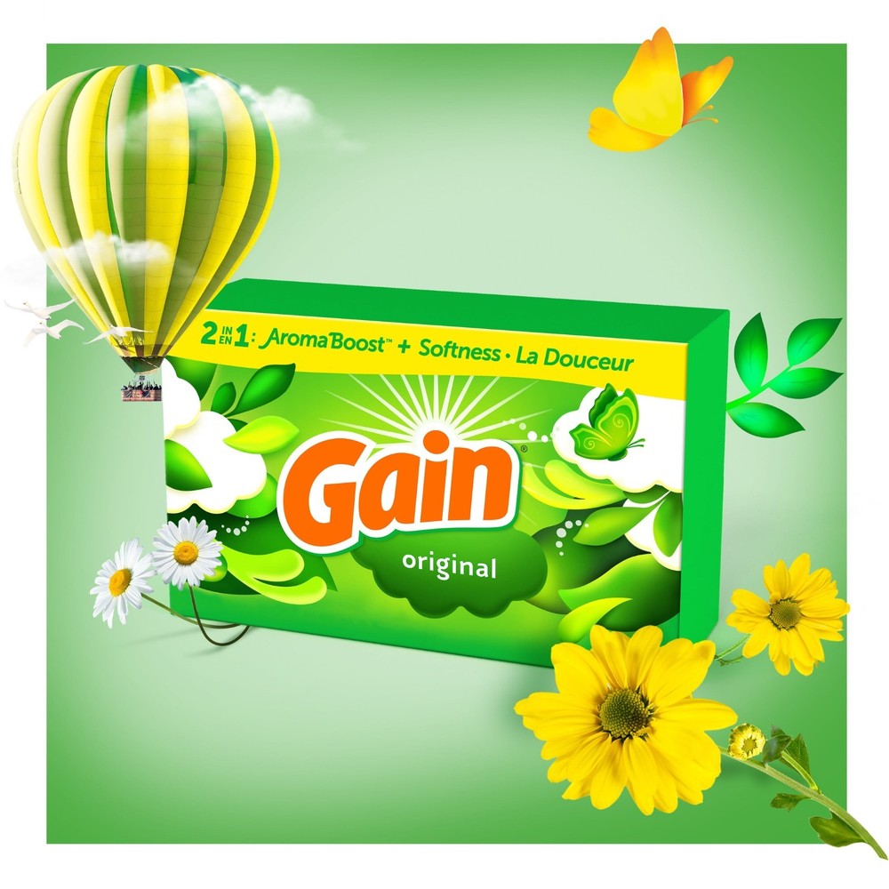 Gain Dryer Sheets, Original Scent, 180 Count
