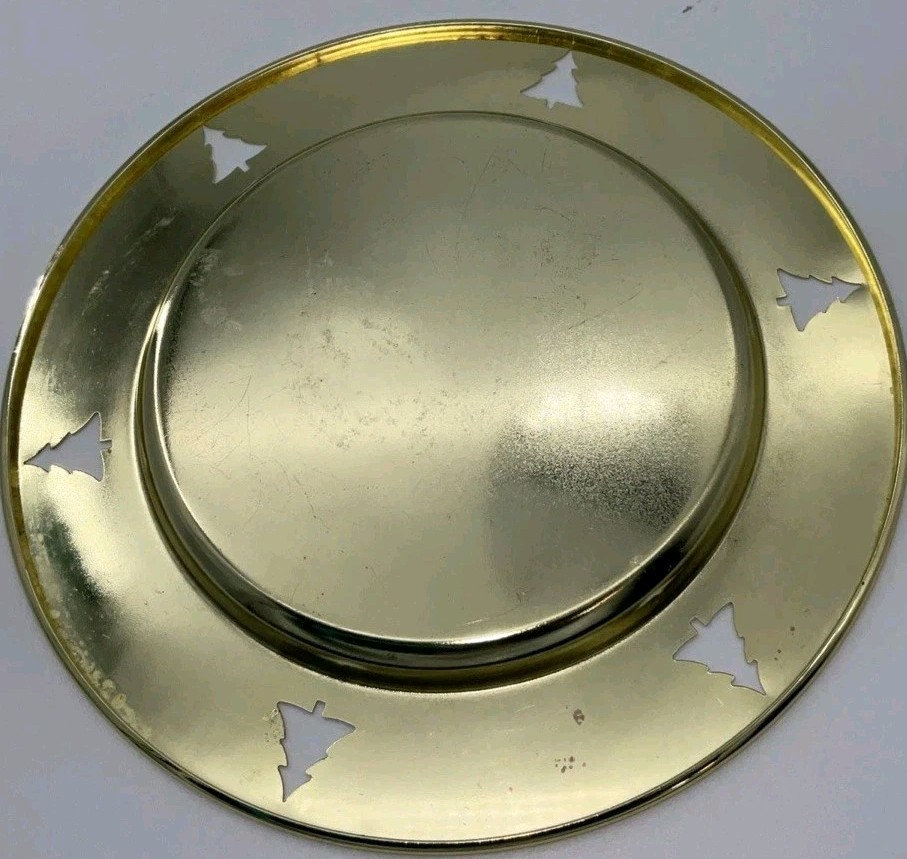 Mental Charger Table Plate Christmas Tree Cutouts