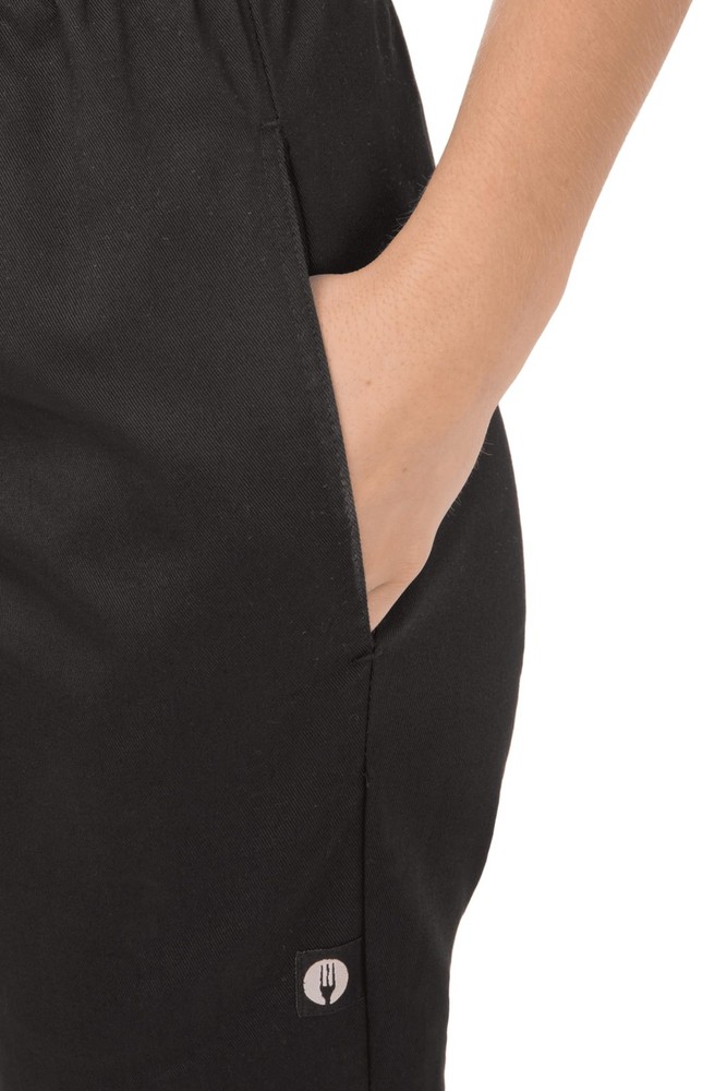 Women's Essential Baggy Chef Pants, Black, Medium