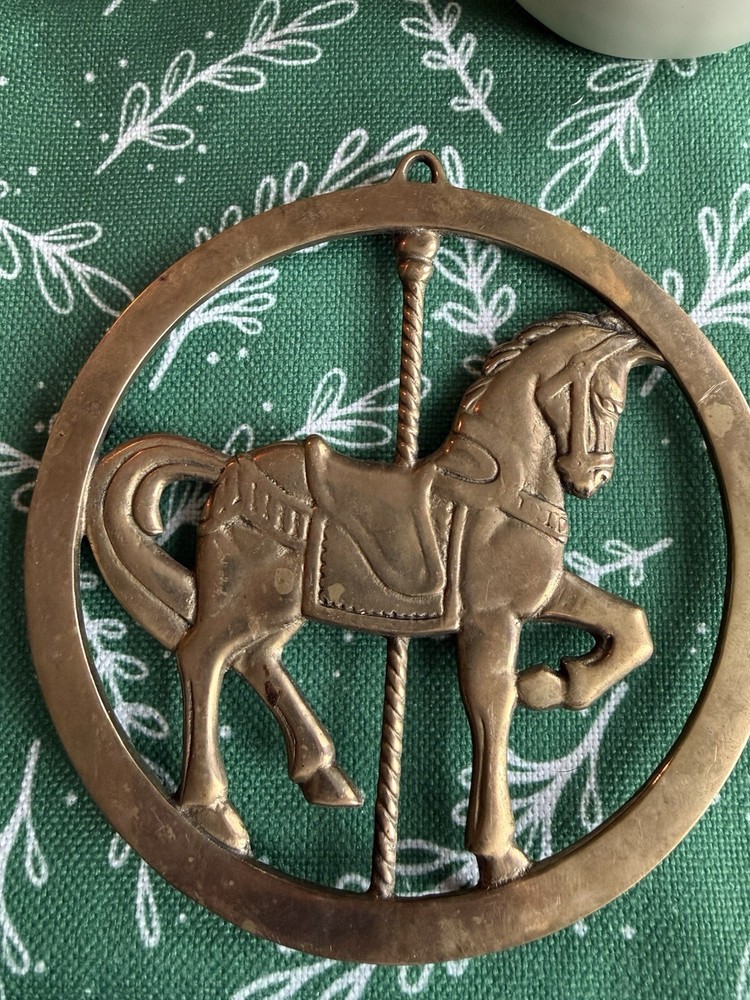 Brass Carousel Horse Trivet 7” or hang on wall