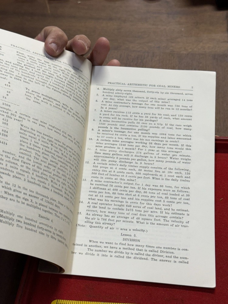 Practical Arithmetic For Coal Miners Book- Birmingham,AL- 1938