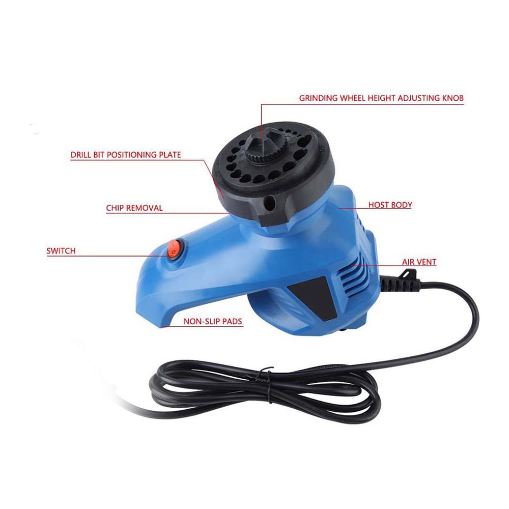 Electric Drill Bit Sharpener Grinder Power Tool For 3‑12mm Twist Bits