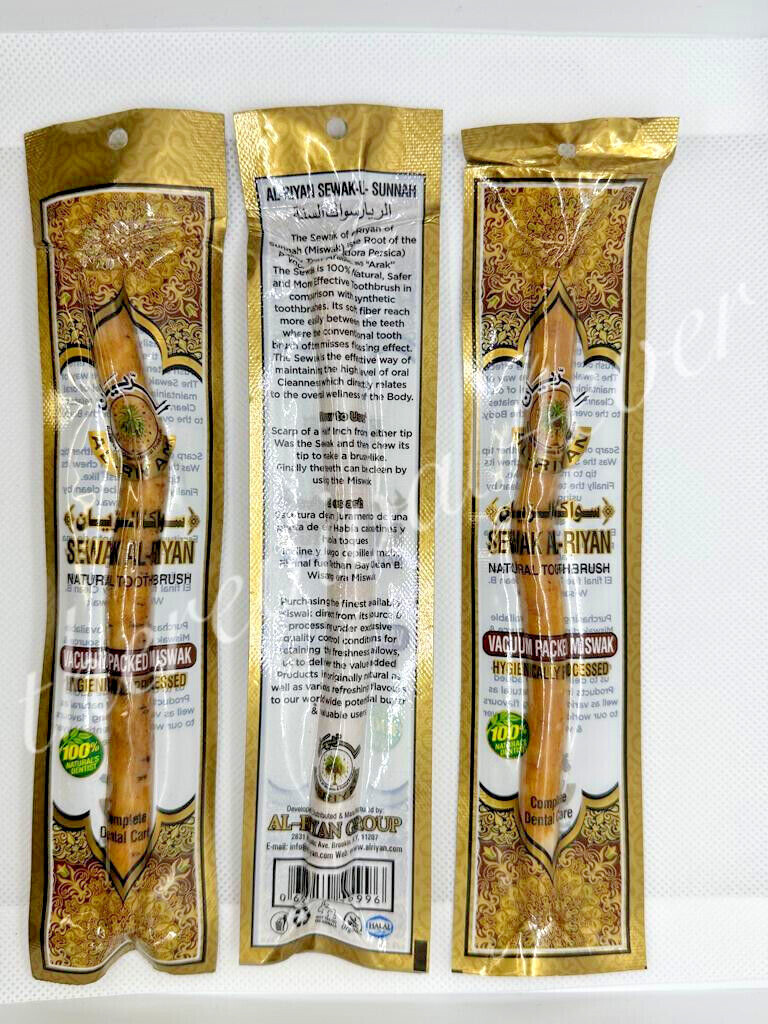 Al-Riyan Sewak Traditional Miswak Toothbrush-Vacuum Packed Natural Flavor
