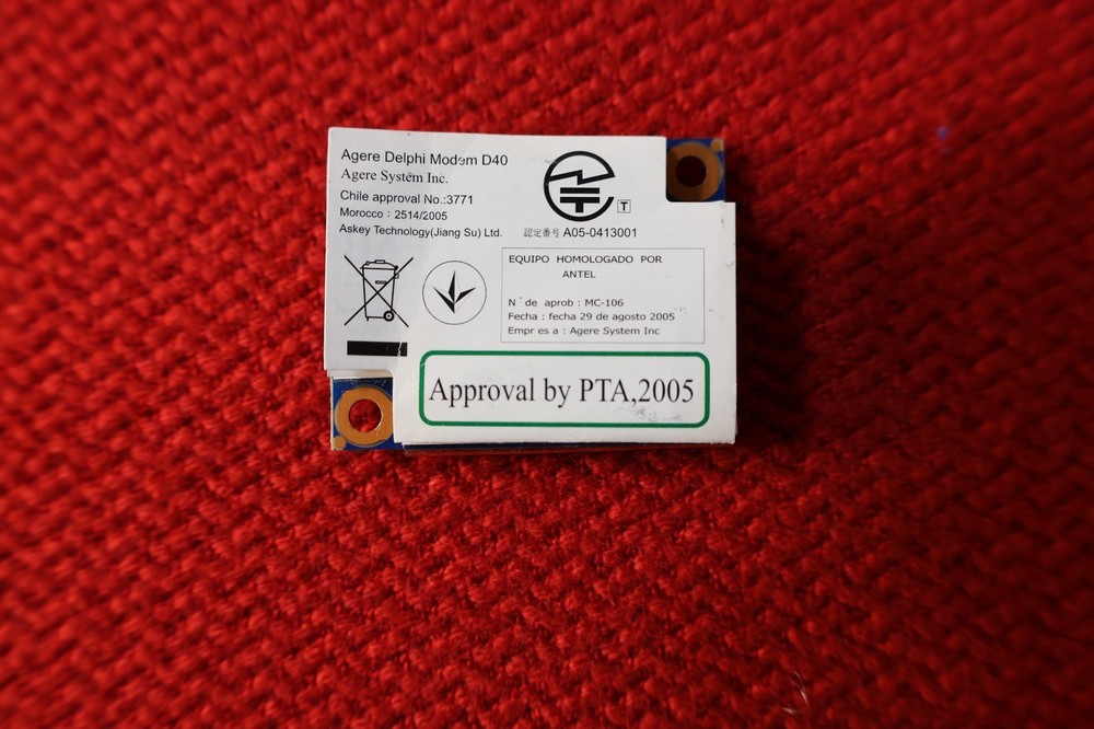 TOSHIBA Agere Delphi Modem D40 Wireless Modem Card