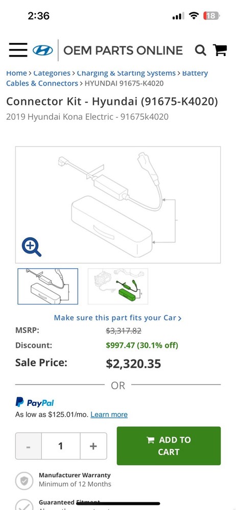 Oem Hyundai Ev Charger Stage 1 Charging Cable