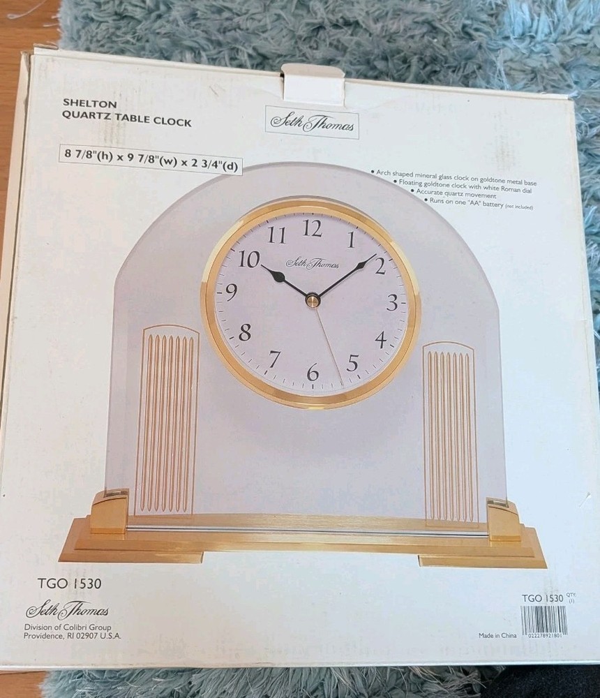 Seth Thomas Clock Shelton Quartz Table Clock In Package Retired TGO1530