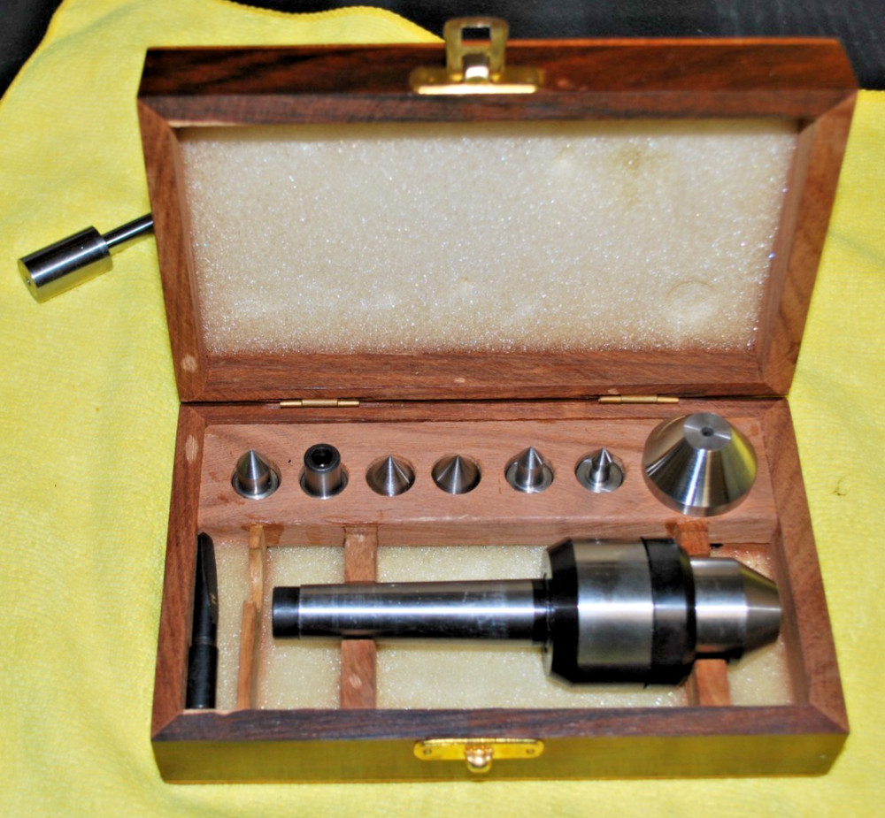 MT2 - Lathe Live Center Set with 7 Interchangeable Tips & extra straight tip
