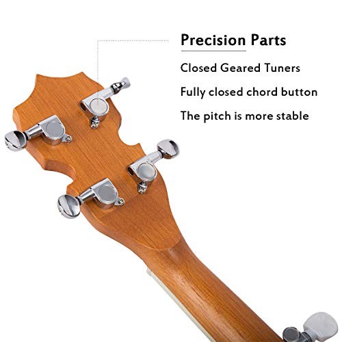 5 String Banjo Mini - 28 Inch Travel Banjo Sapele Body Closed Solid Back B806