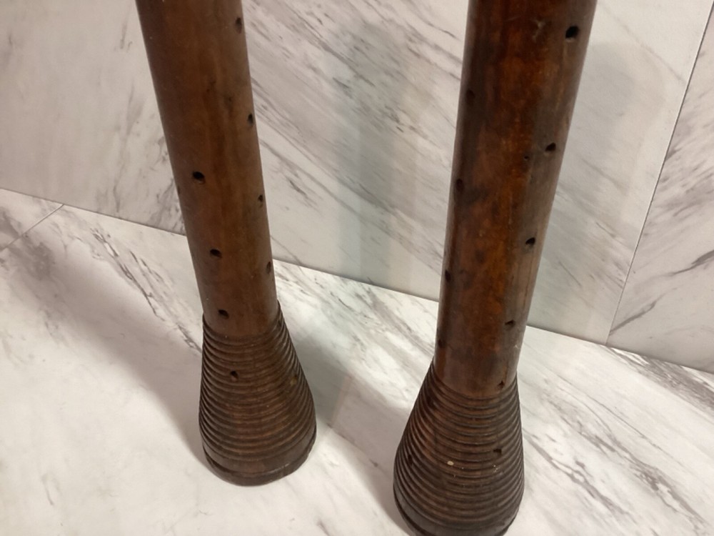 2 Wooden Textile Mill Spindle Spool Bobbin Textile Beehive Industrial 12
