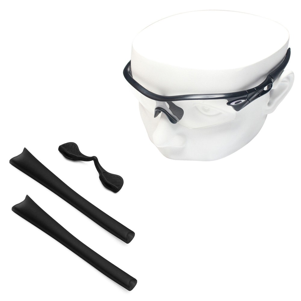 Black Silicone Kit Replacement Ear Socks & Nose Piece for-Oakley Radar Path