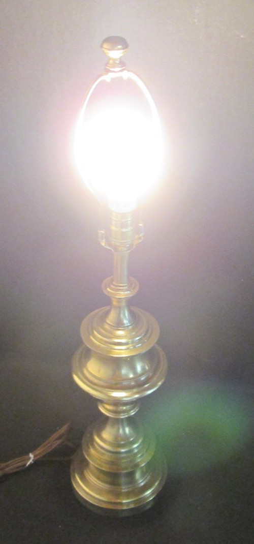 Vintage 29 1/2" Stiffel Heavy Brass Hollywood Regency URN 3-Way Table Lamp