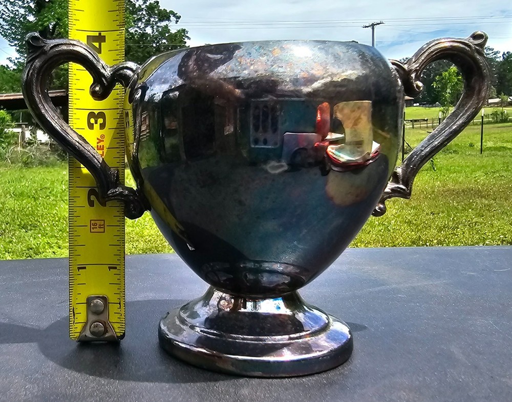 Vintage Silver Sugar Bowl Original Surface