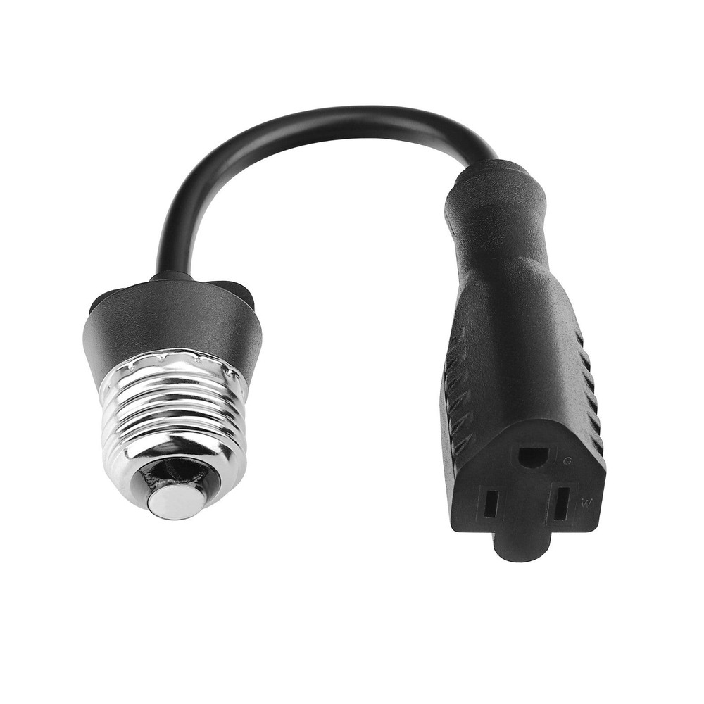 3 Outlet Light Socket Adapter, Convert E26/E27 Bulb Socket to 3 Prong Outlet