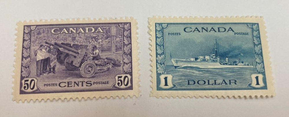 CANADA #261-62 WORLD WAR TWO WAR EFFORT MINT NEVER HINGED GS1618