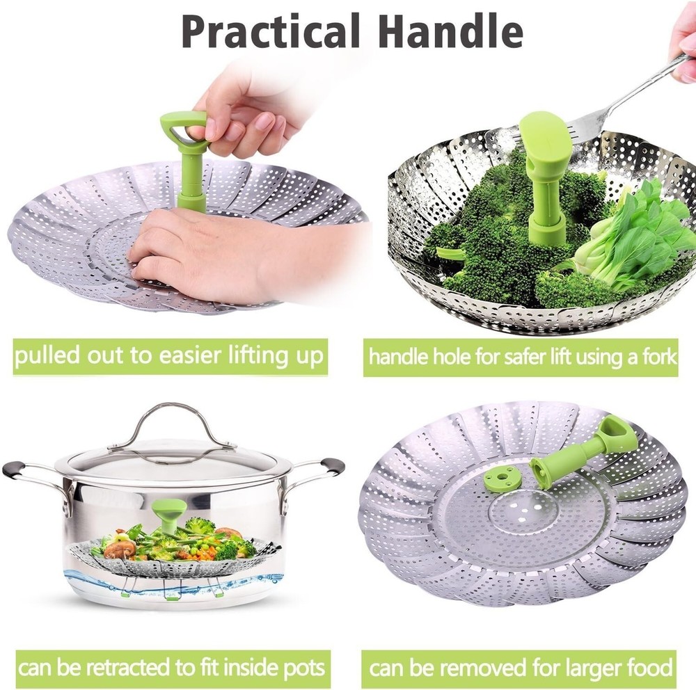 Multi-Functional Expandable Steamer Basket - Ideal for Veggies, Seafood & More