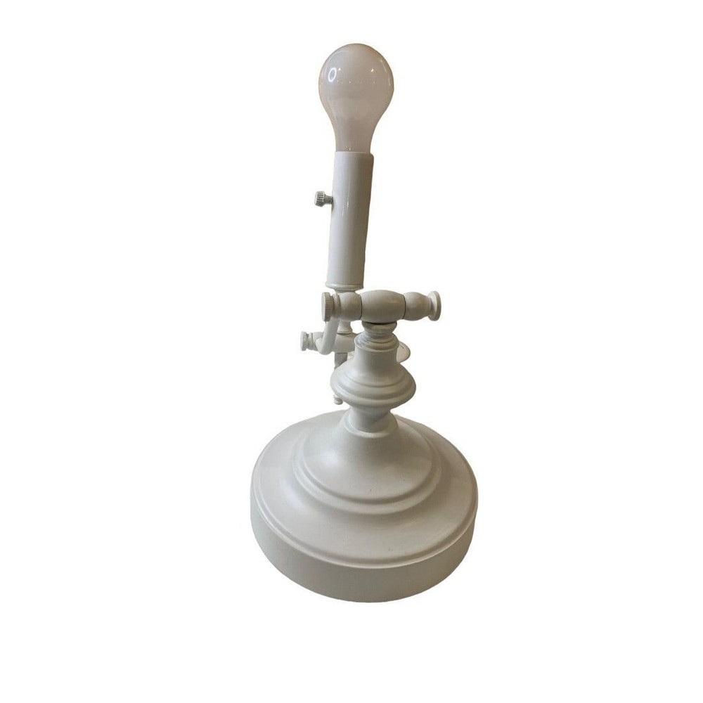 Vintage Painted White Hinged Tabletop Lamp Light Adjustable