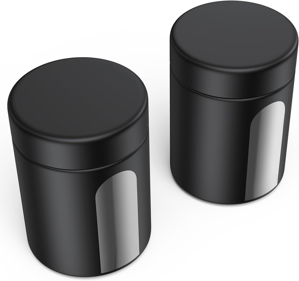Glass Storage Jar (4 Oz), 2 Pack Premium Smell Proof Visual Container with Child