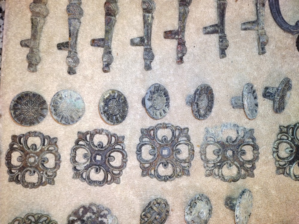 Hugh Lot Antique Brass Drawer Pulls Cabinet Handles Knobs Architectural Savage