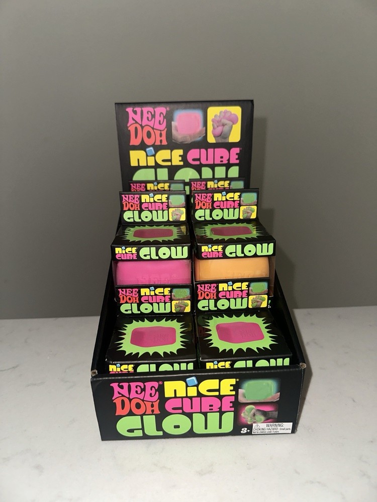 Nee Doh Nice Cube Glow Needoh Squishy Squeeze