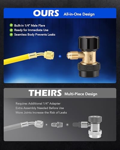 AC Adapter Tool Kit, 8-Piece AC Gauge Hose Conversion Adapter Set with R134a