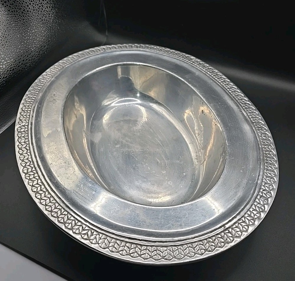 Vintage Silver Plated Serving Bowl Deep Oval Bowl
