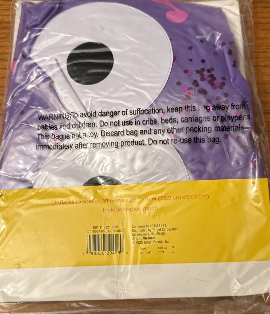 Sun Squad Split Ring Crab Float PVC Pool Toy Purple Ages 3+