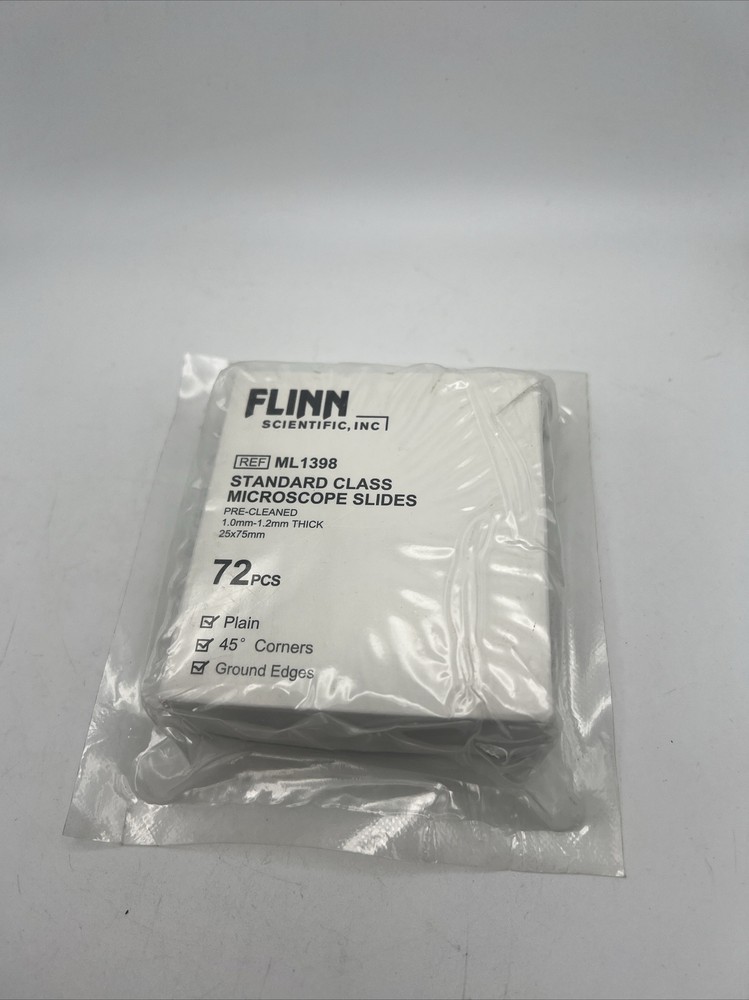 Flinn Scientific ML1398 Standard Class Microscope Slides Pre-cleaned 72 pcs