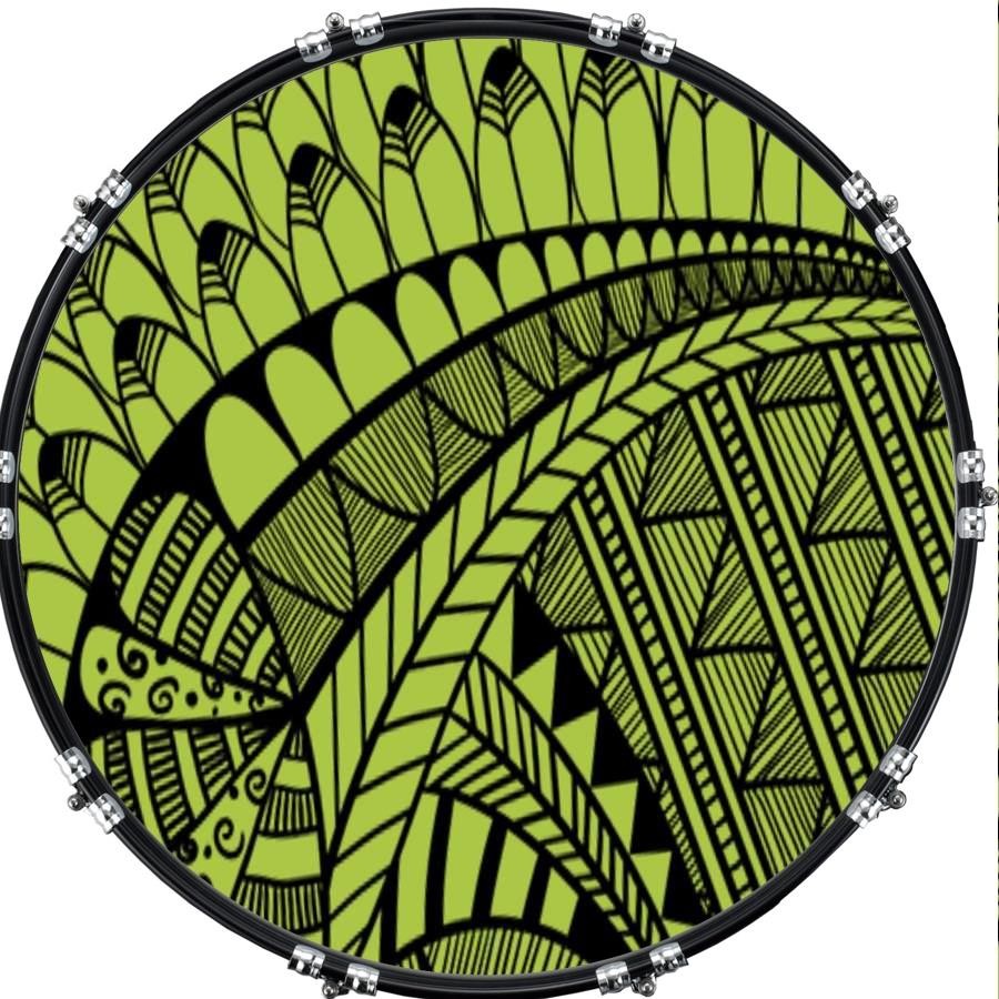 Aquarian 22" Kick Bass Drum Head Graphical Image Front Skin Pattern 7
