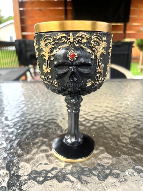 Gothic Noir Skull Goblet